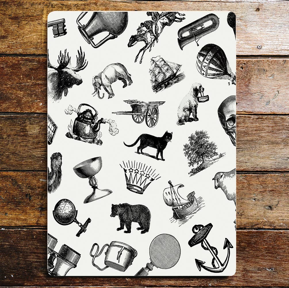 Cats Dogs Bear Kettle Tree Moose Pattern | Metal Sign Plaque