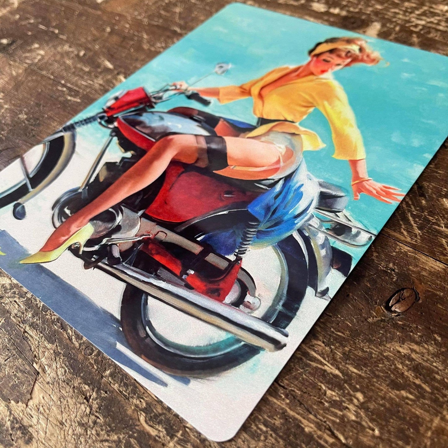 Pinup Girl Garage Motorbike bike Metal Sign
