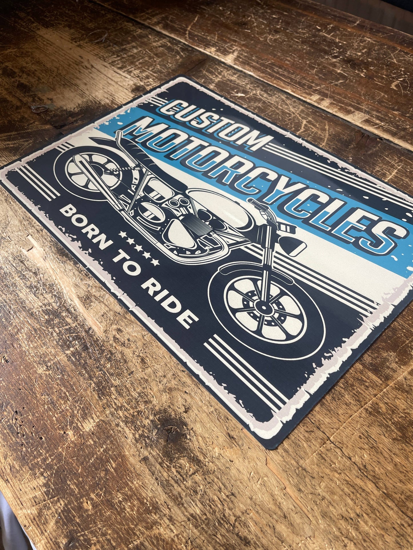 Custom motorcycle Motorbike garage | Metal Retro Wall Sign