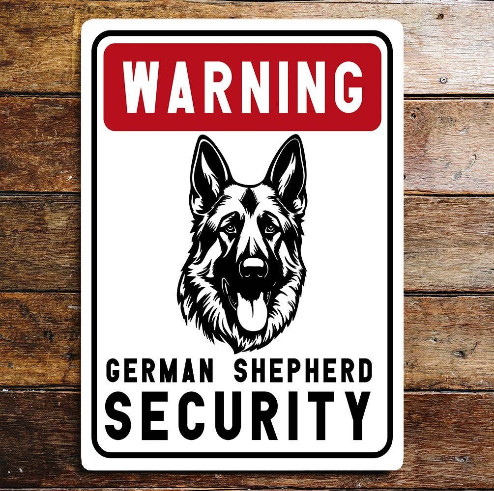 Warning Notice German Shepherd | Metal Sign Plaque