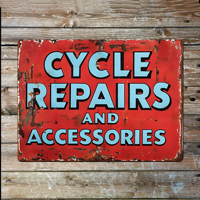 Cycle Repairs And Accessories | Vintage | Metal Sign Plaque