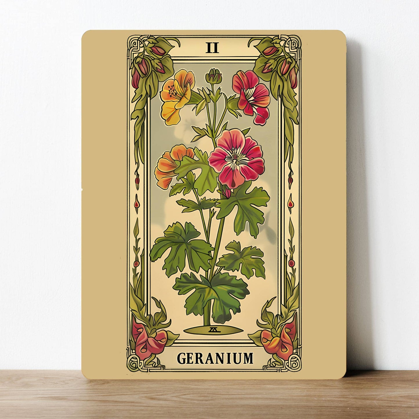 Geranium Flower Vintage | Metal Sign Plaque