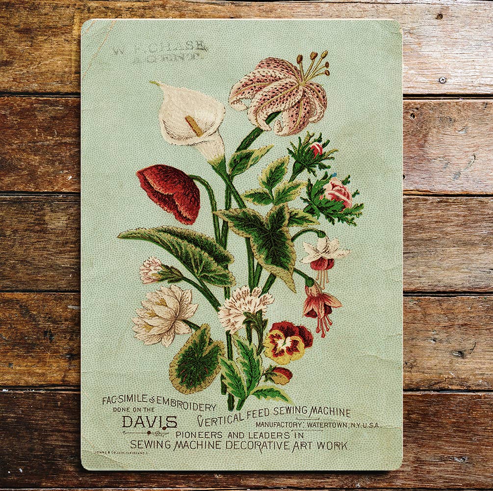 Flowers Sewing Machine Manufacturer | Metal Wall Sign