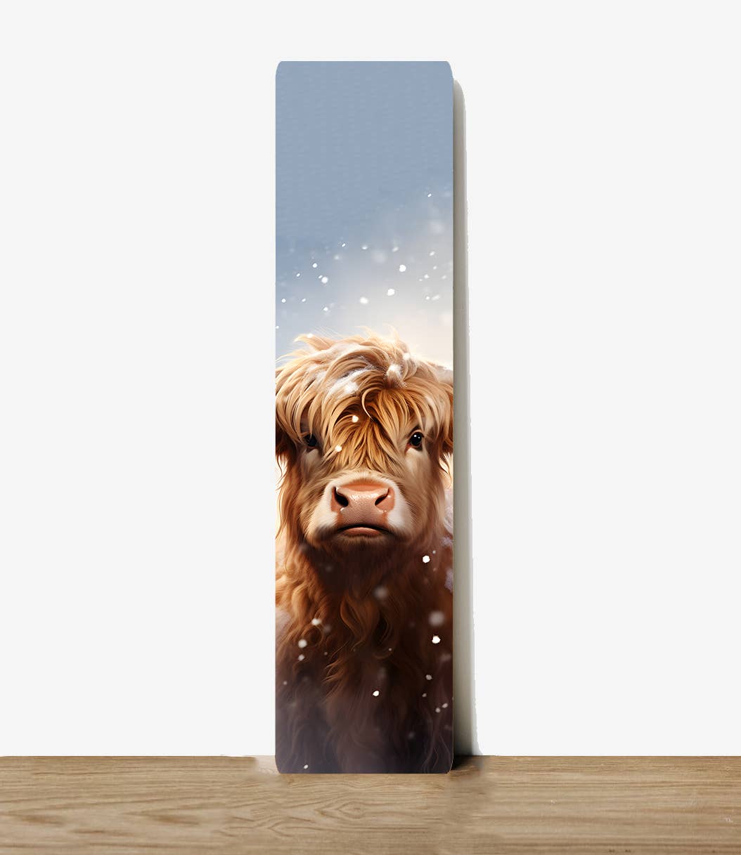 Snowy Highland Cow | Metal Sign Plaque Bookmark 3