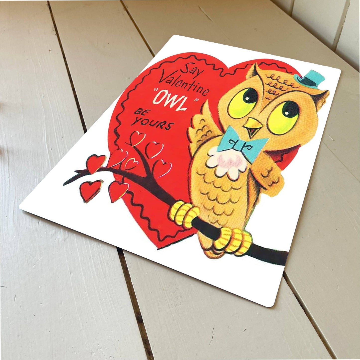 Say Valentine Owl Be Yours Metal Travel Wall Sign