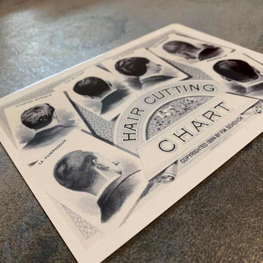 Vintage Hair Cutting Chart | Metal Wall Sign