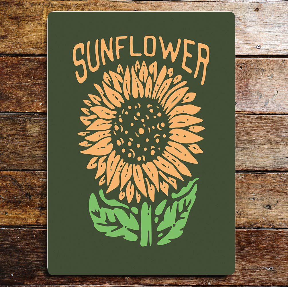 Sunflower Pretty Metal Sign Plaque