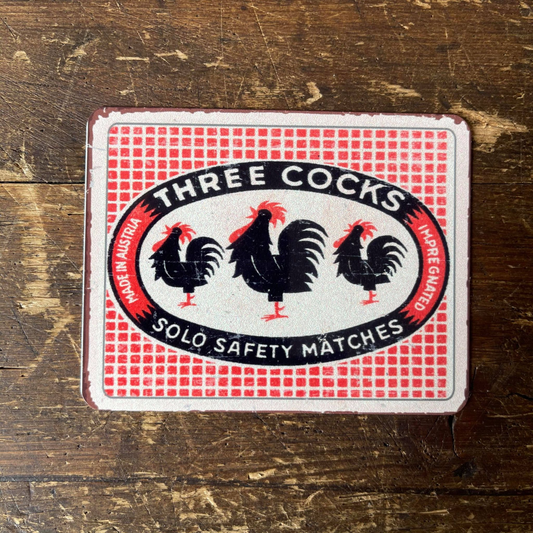 The Three Cocks Cockeral Hen Metal Sign