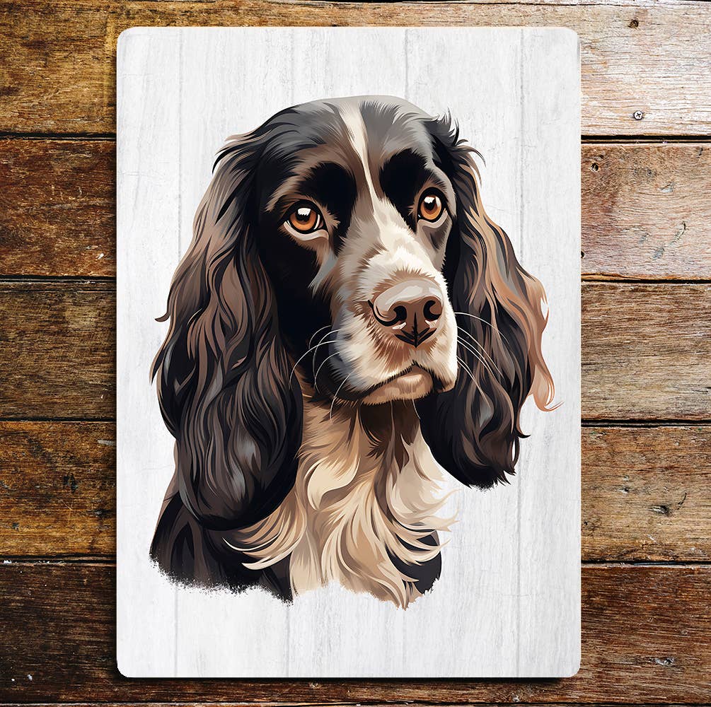 English Springer Spaniel Hunting Dog | Metal Sign Plaque