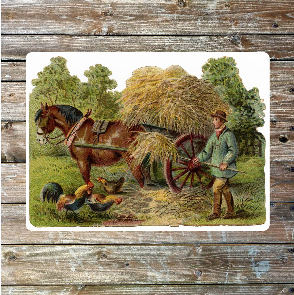 Horse and mount vintage | Metal Sign Plaque