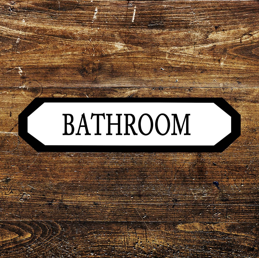 Bathroom Metal Long Sign Plaque