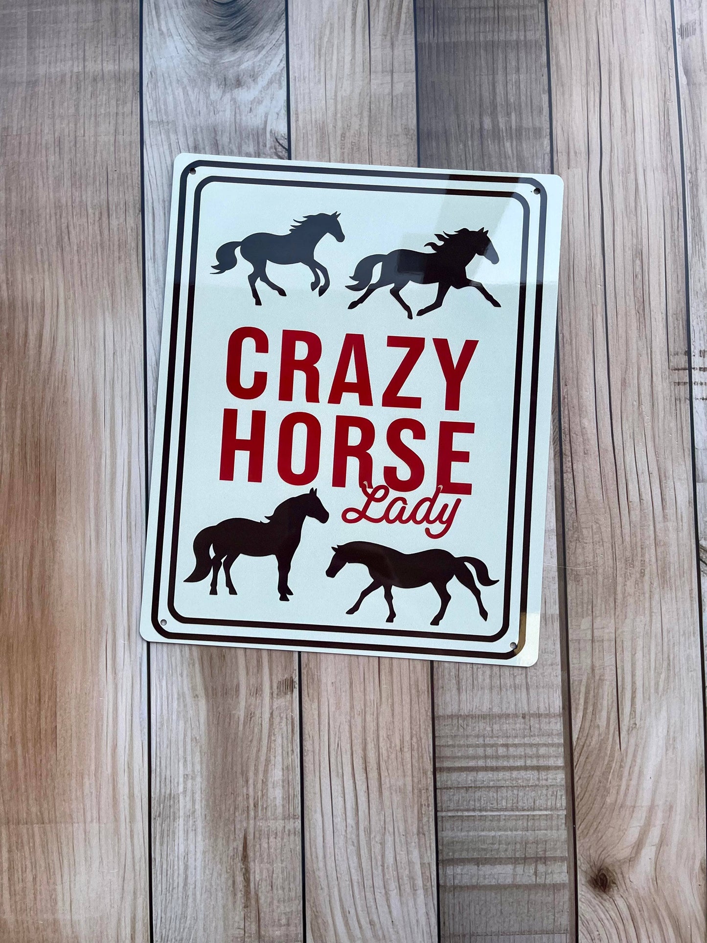 Crazy Horse Lady Western | Metal Sign Plaque