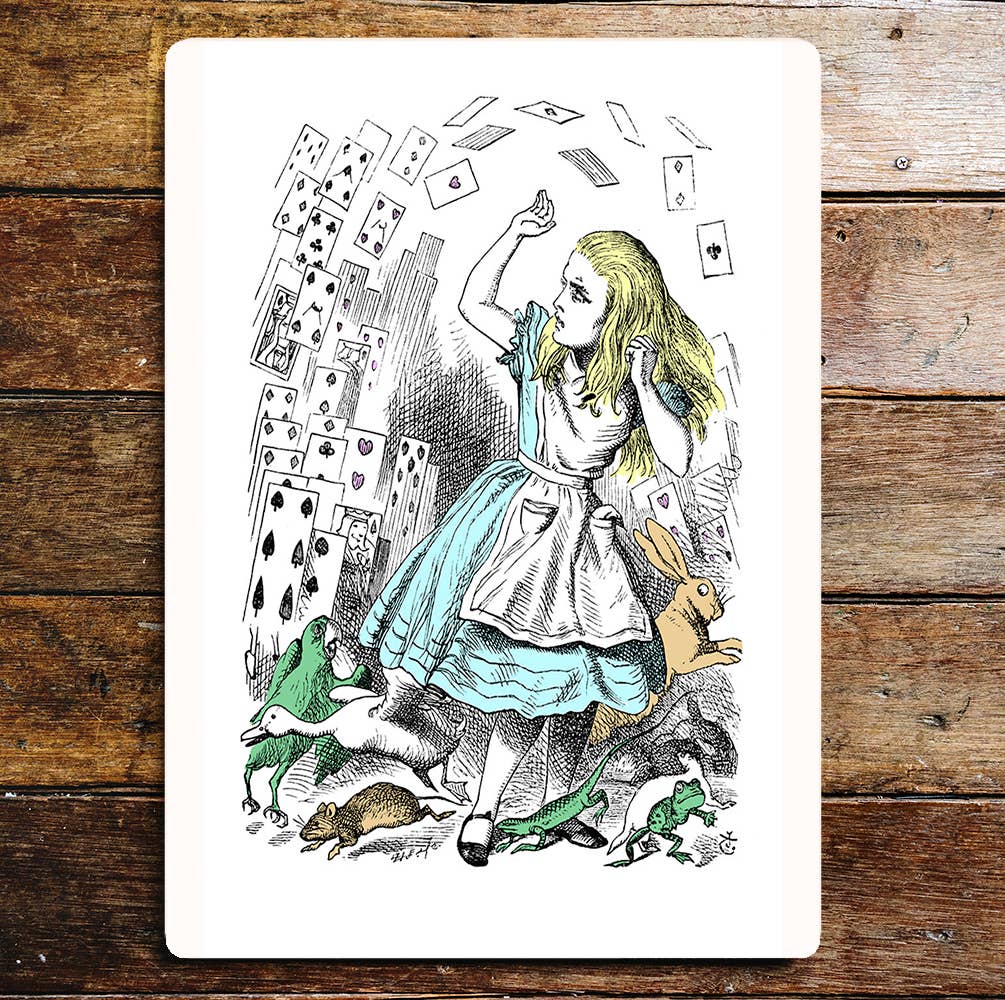 Alice in Wonderland Cards Animals | Metal Sign Plaque