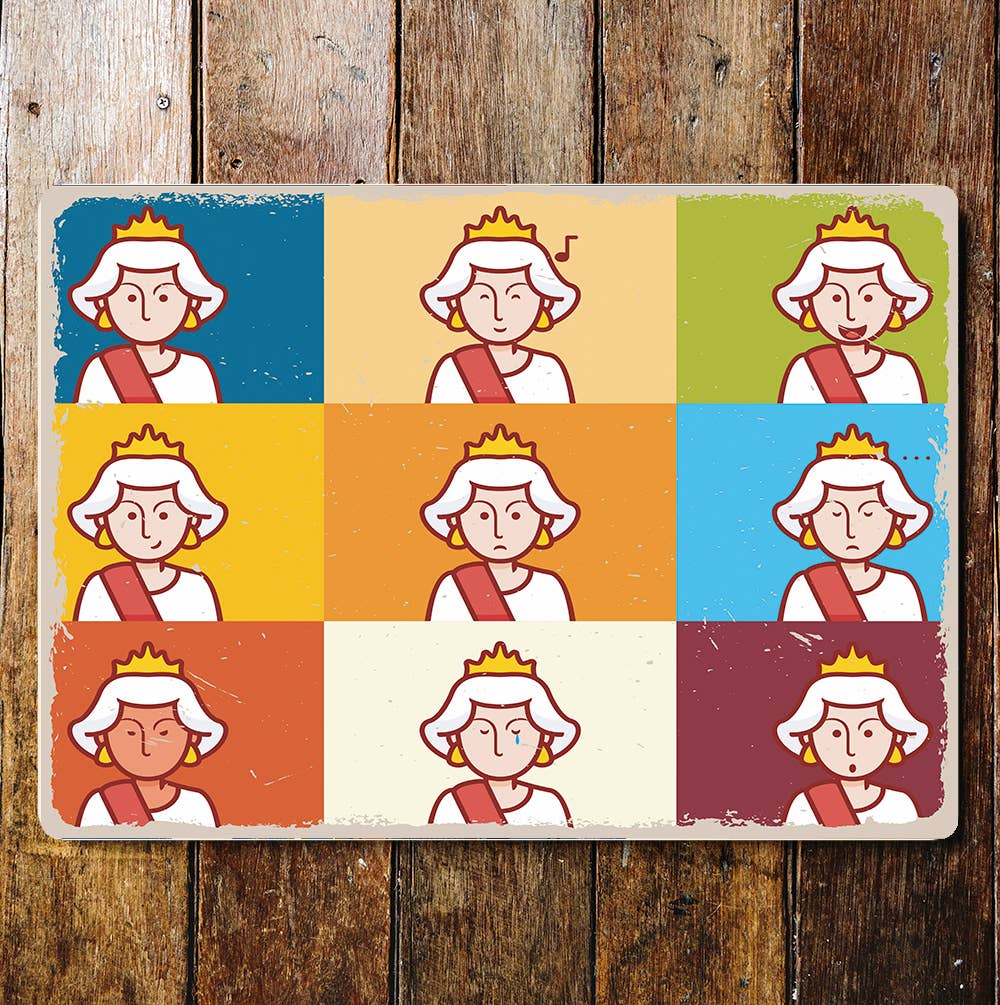 Queen Pop Art England Metal Wall Sign