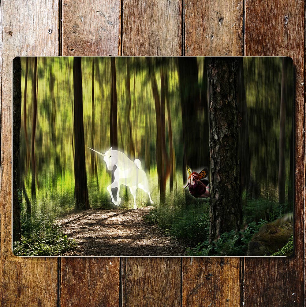 Unicorn Woods Fairy Mystical Mythical | Metal Sign Plaque