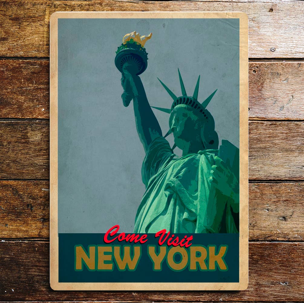 Come Visit New York | Metal Travel Wall Sign