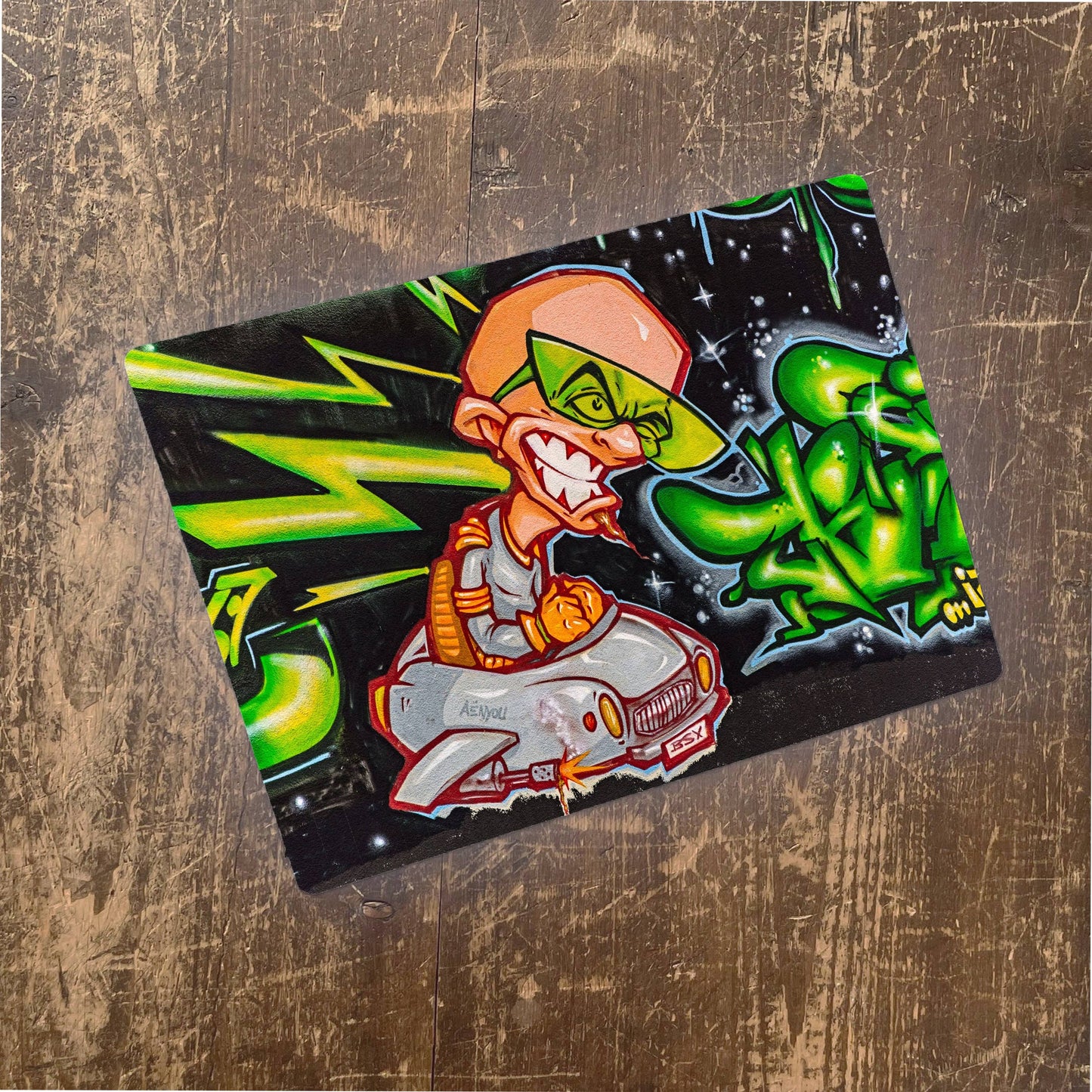 Comic Style Space Graffiti | Metal Pop Art Wall Sign