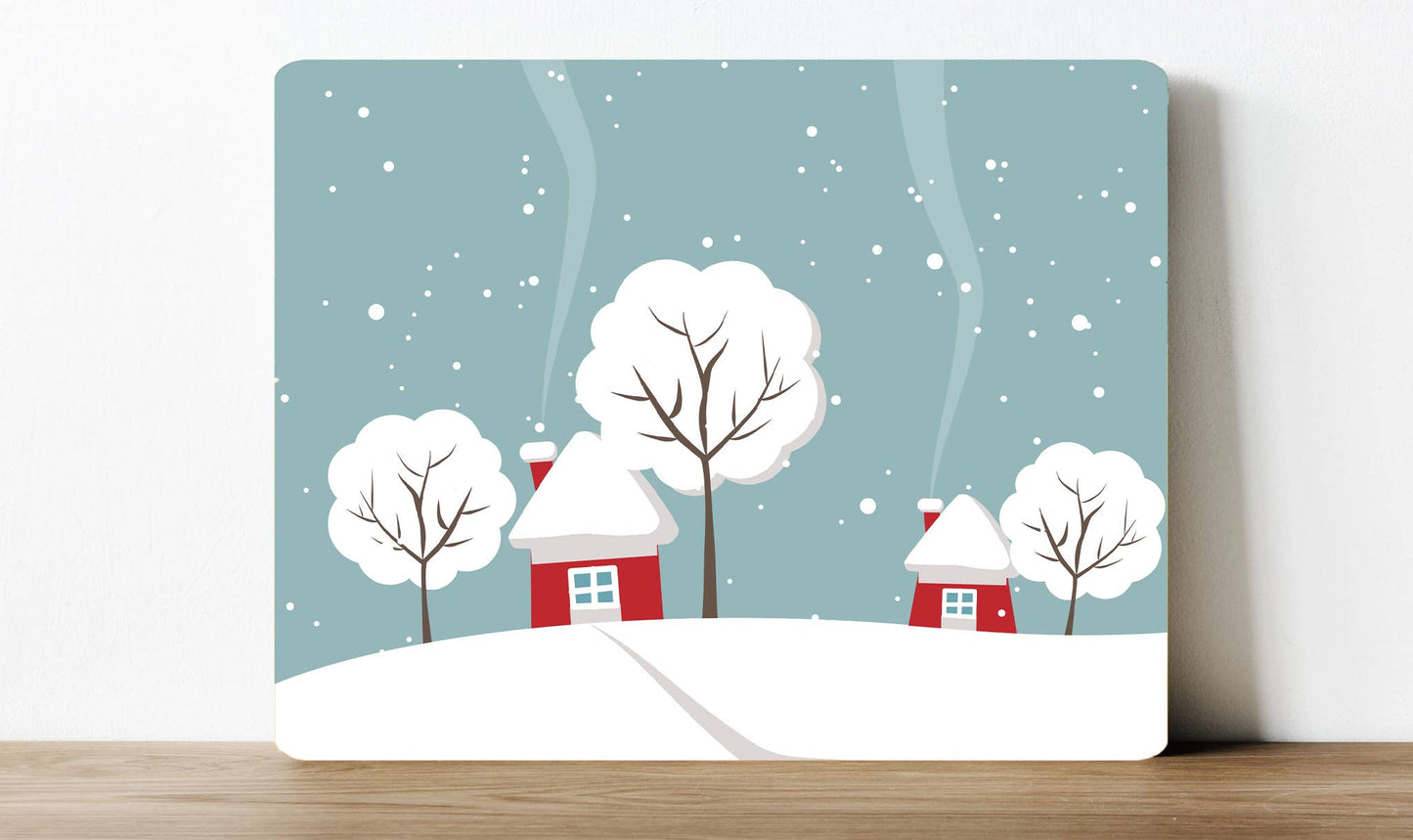 Snowy Houses Christmas | Metal Sign Plaque