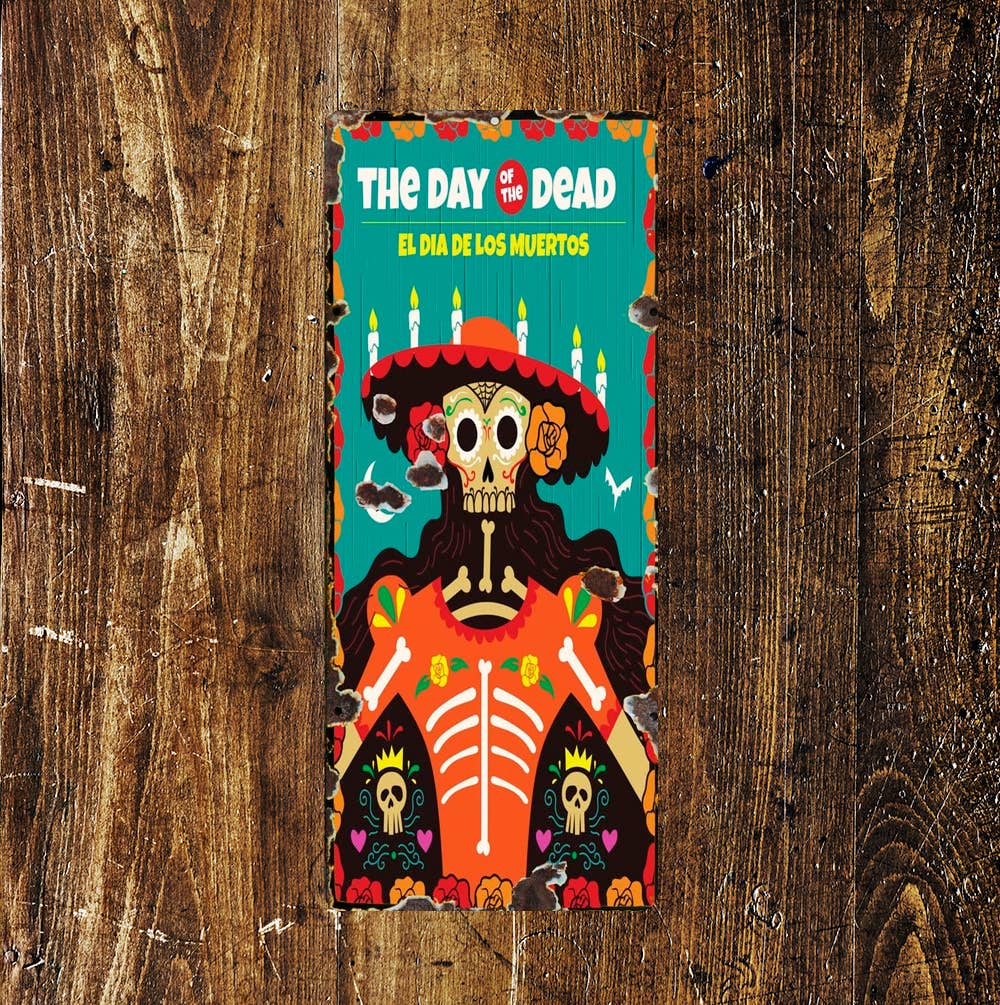 Day Of The Dead Skulls 2 - | Metal Wall Sign