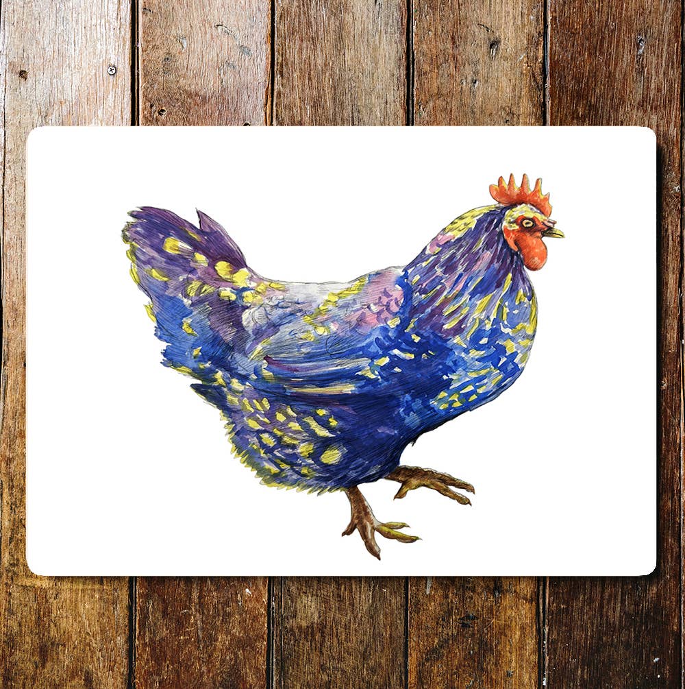 Hen chicken farm art | Metal Wall Sign