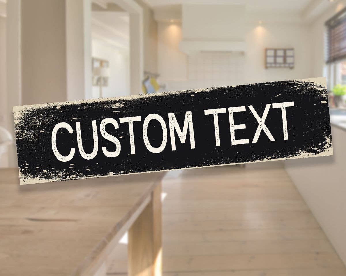 Personalised Custom Your Any Text Metal Long Sign Plaque
