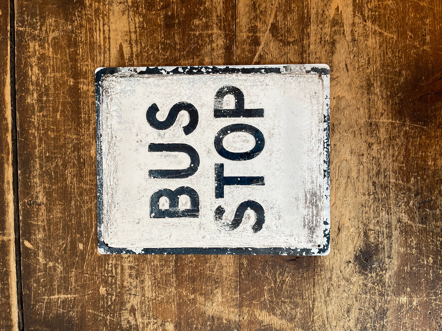 Vintage Bus Stop Style | Metal Travel Wall Sign