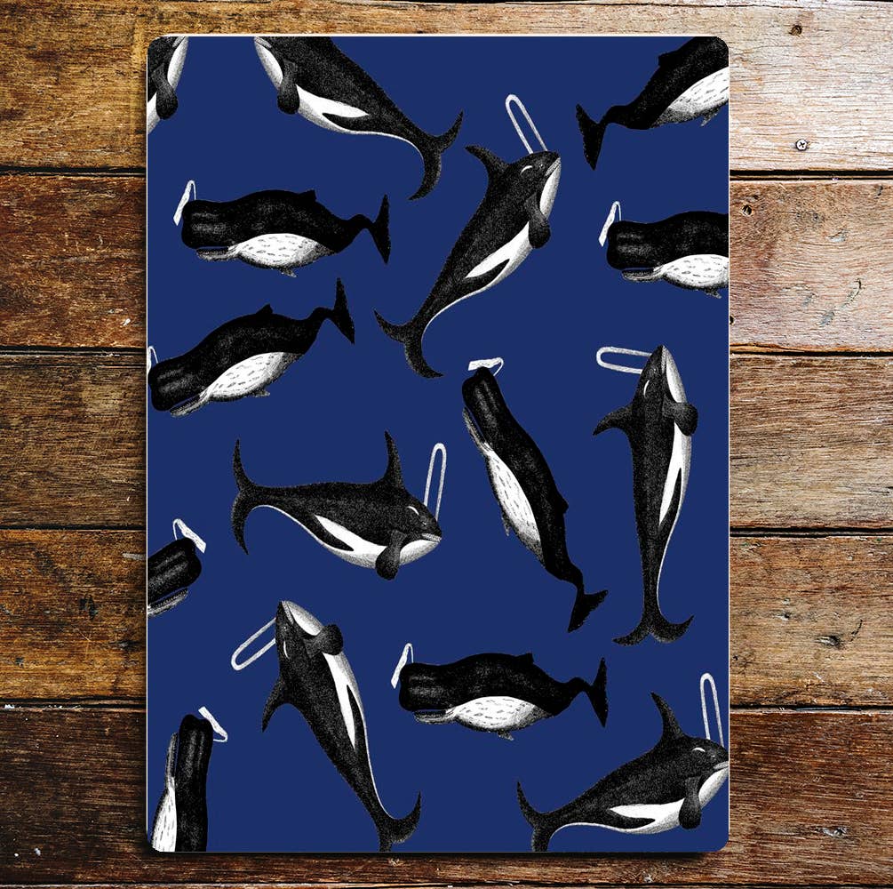 Whale Pattern Nautical Sea Life | Metal Movie Wall Sign