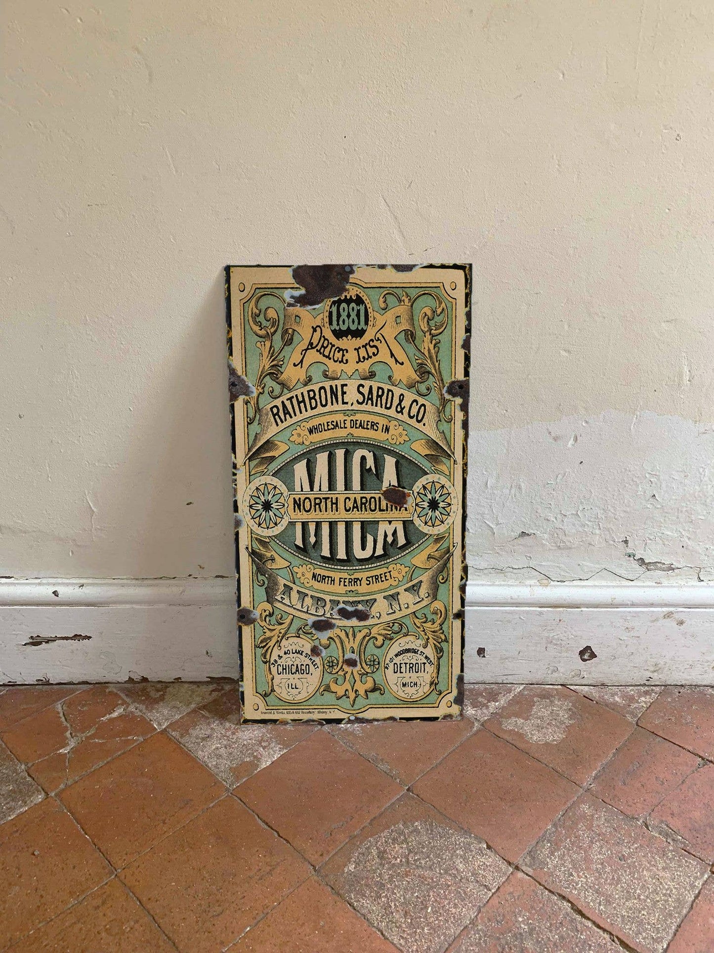 1881 Price List Wholesale Dealers | Metal Sign