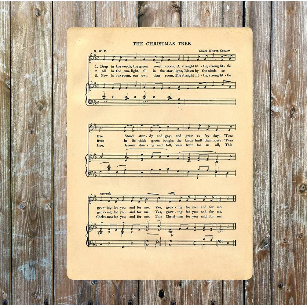 Music notes the Christmas tree art | Metal Sign Plaque
