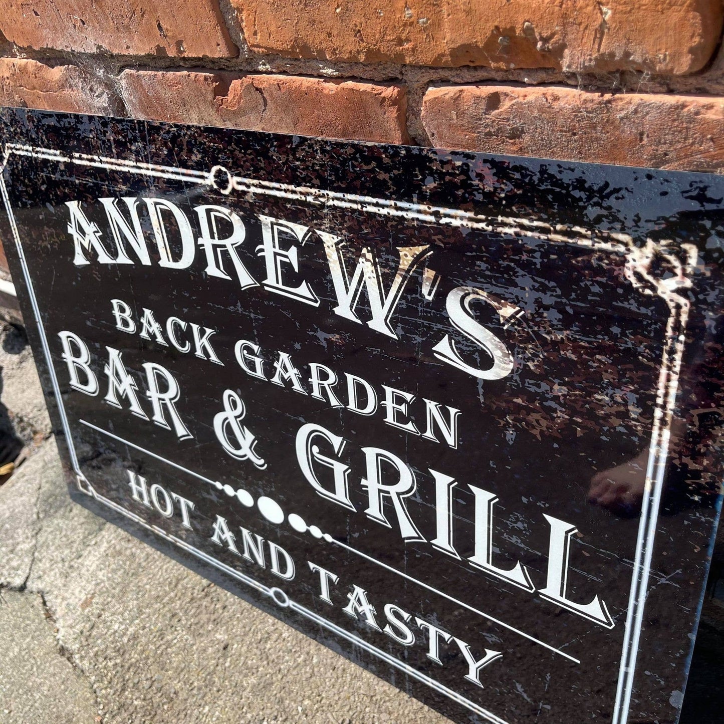 Personalised Bar and Grill BBQ Metal Wall Sign