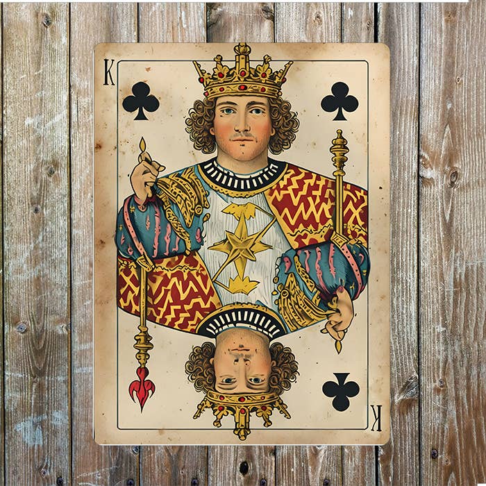 King Of Clubs Playing Card | Metal Sign Plaque