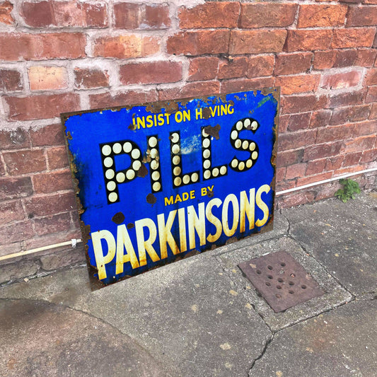 Pills Parkinson Metal Advertising Wall Sign