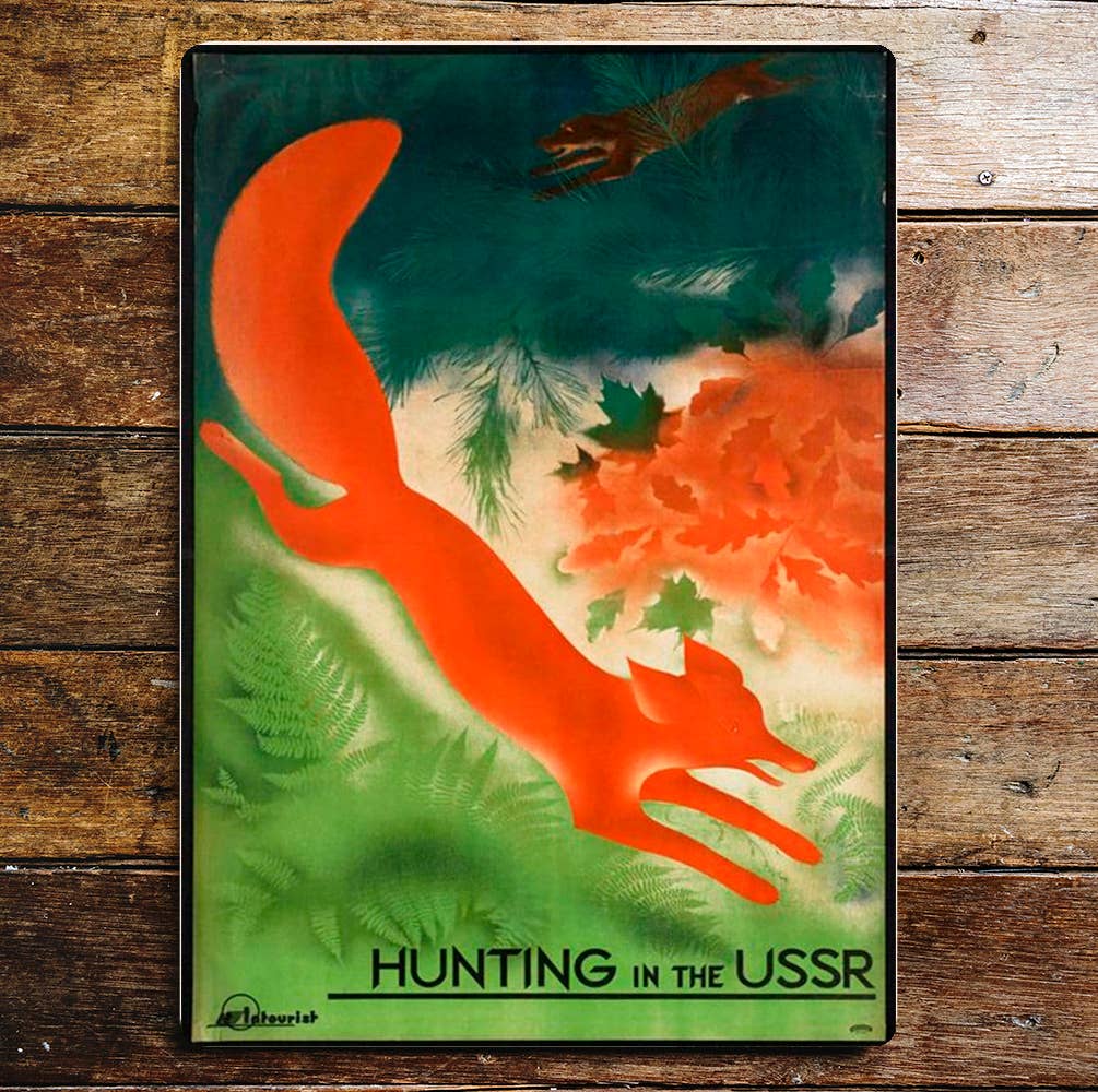 Hunting in the USSR | Metal Travel Wall Sign