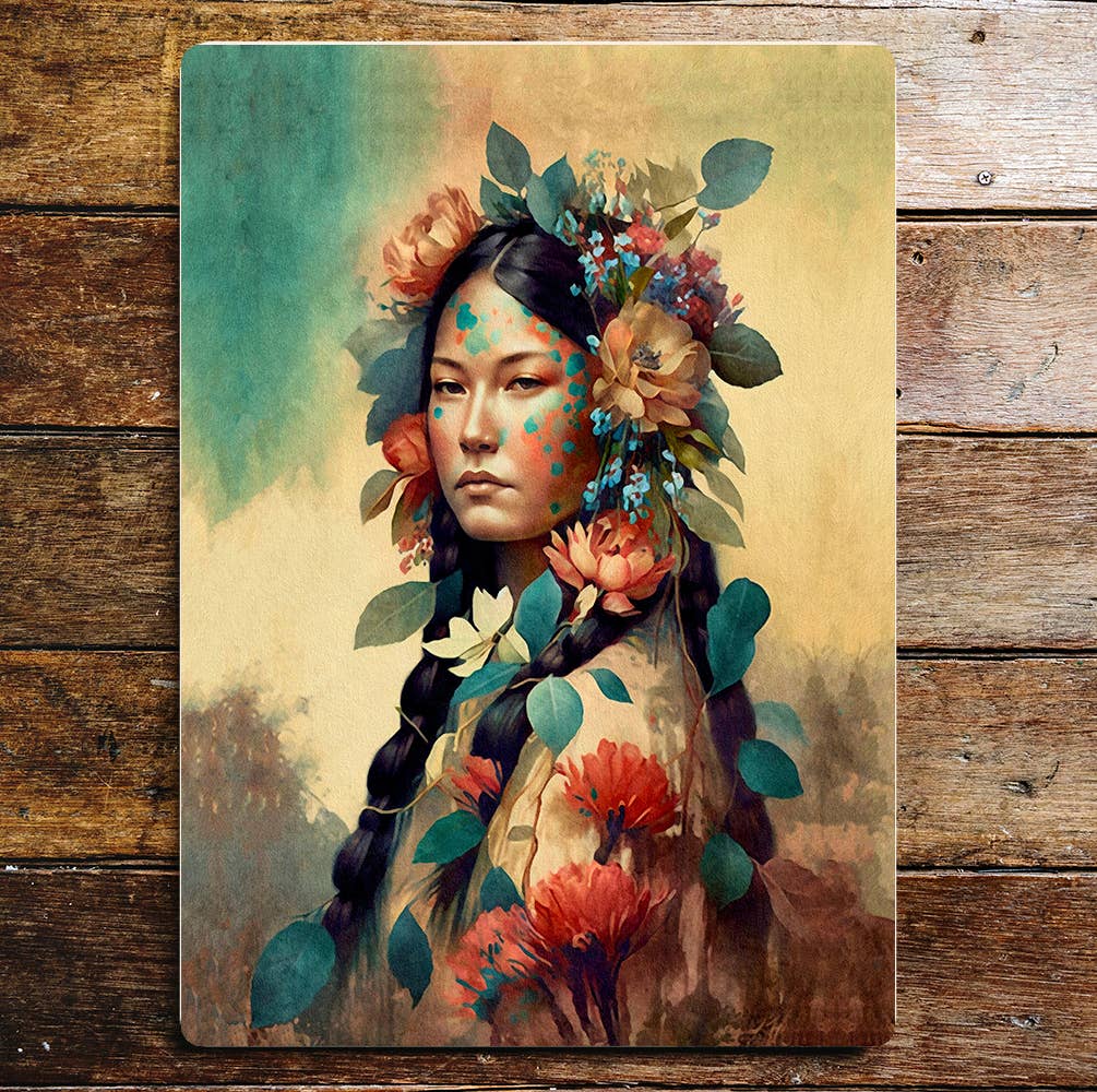 Spiritual Person Old World Art Metal Sign Plaque