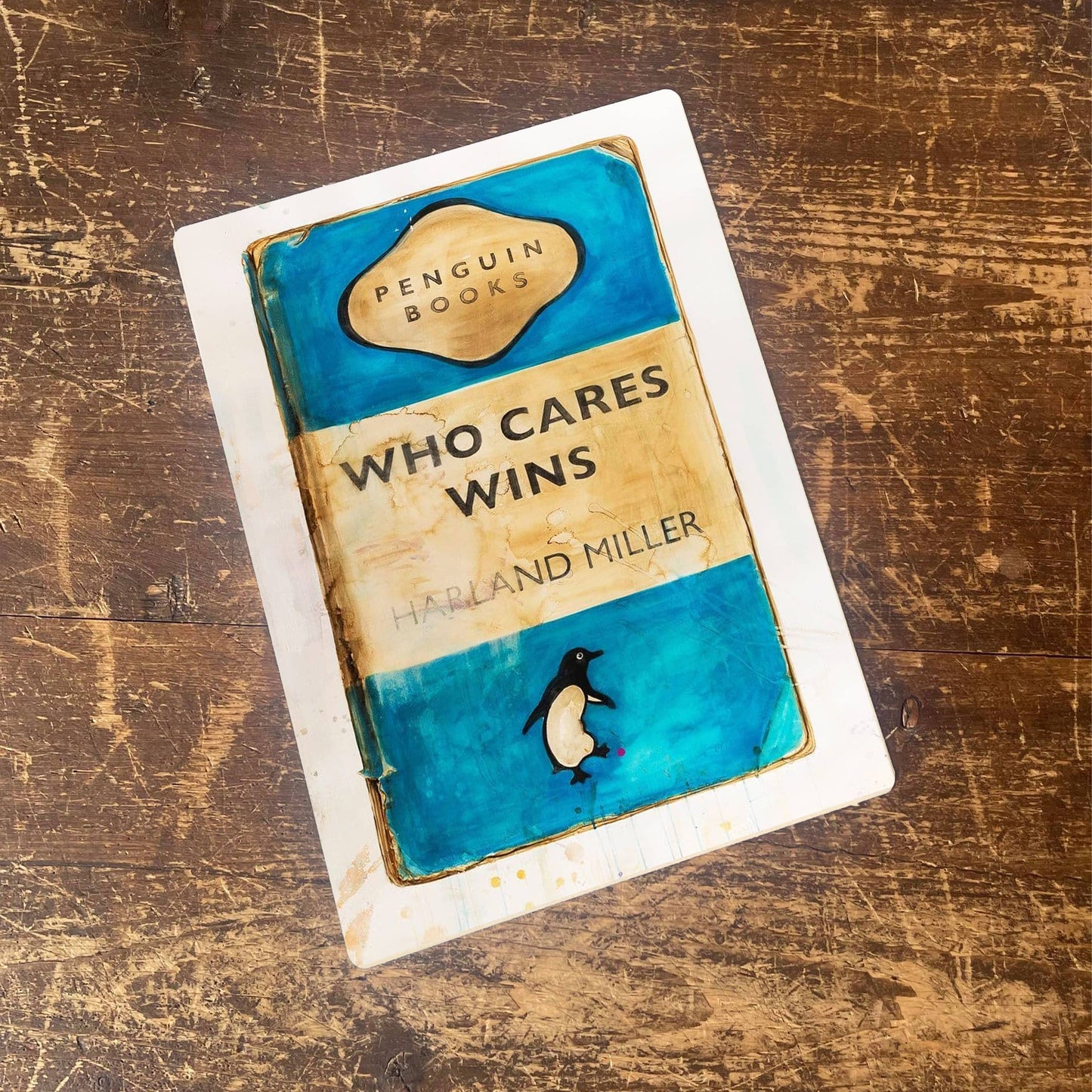 Harland Miller 'Who Cares Wins' Penguin Book | Metal Sign