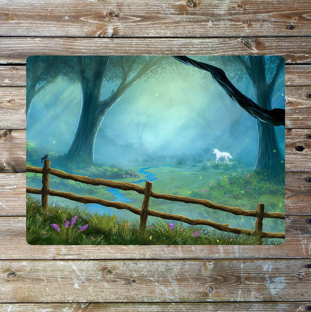 Unicorn Enchanted Landscape Art | Metal Sign Plaque