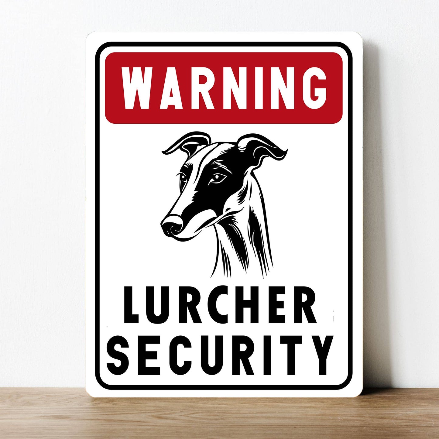 Lurcher Security Dog Gaurd | Metal Sign Plaque