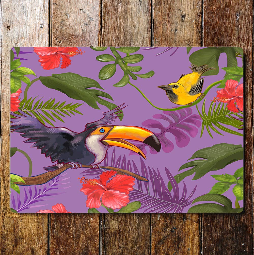 Tropical Toucan Bird Paradise | Metal Sign Plaque