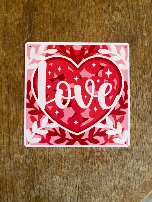 Love Heart valentine | Metal Sign Plaque Square