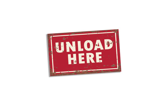 Unload Here ski Chairlift Sign | Metal Sign Plaque