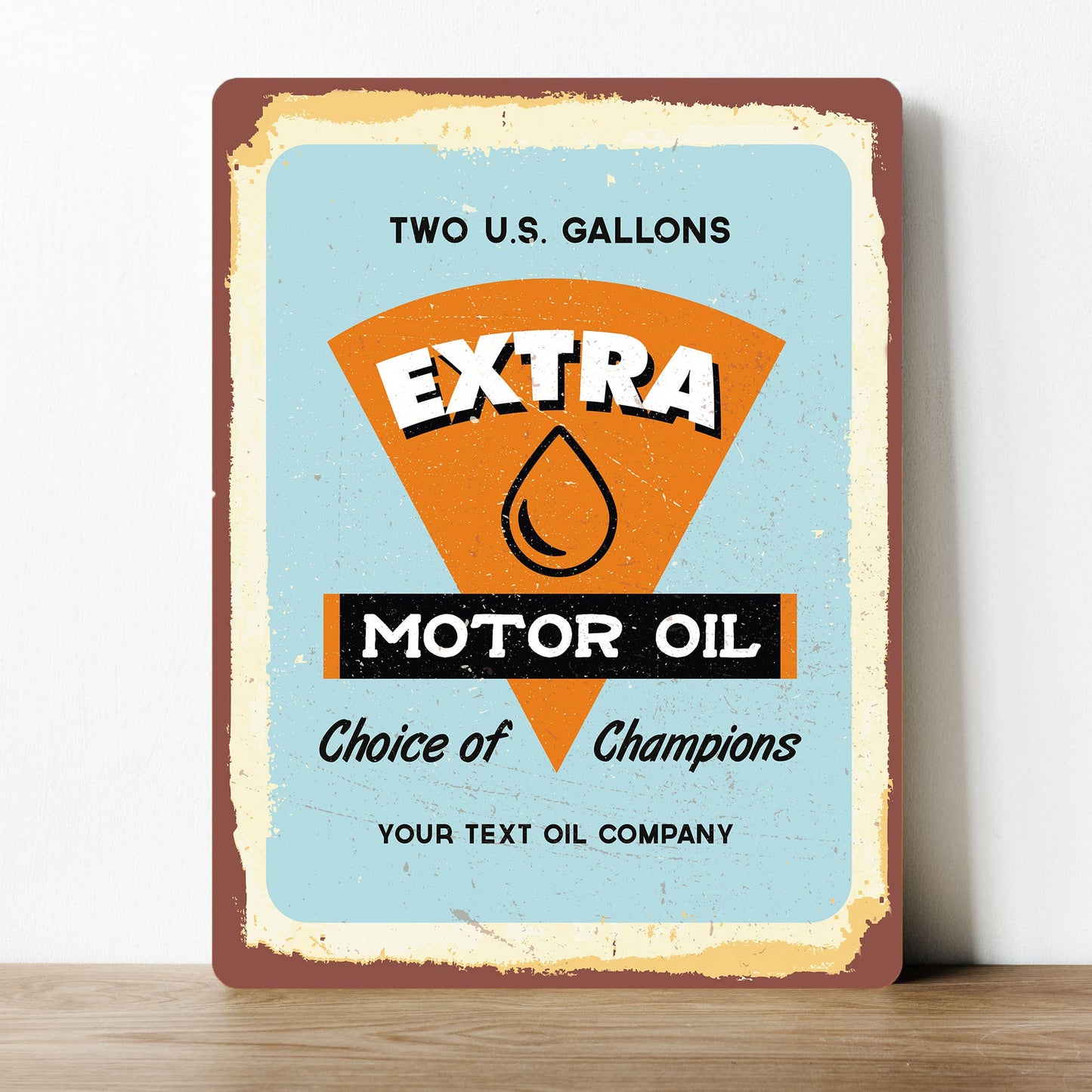 100% Pure US Motor Oil Gasoline Petrol | Metal Sign Plaque