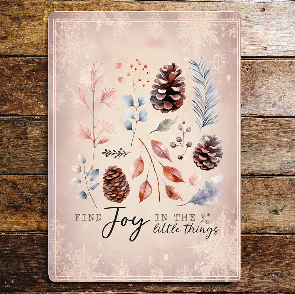 Find Joy in the little things Winter | Metal Sign Plaque