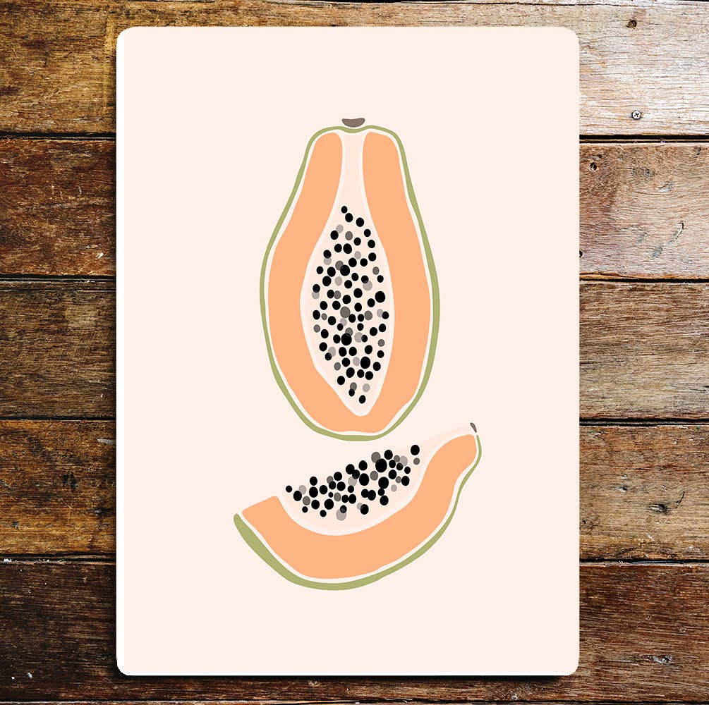 Papaya Fruit Kitchen Metal Wall Sign
