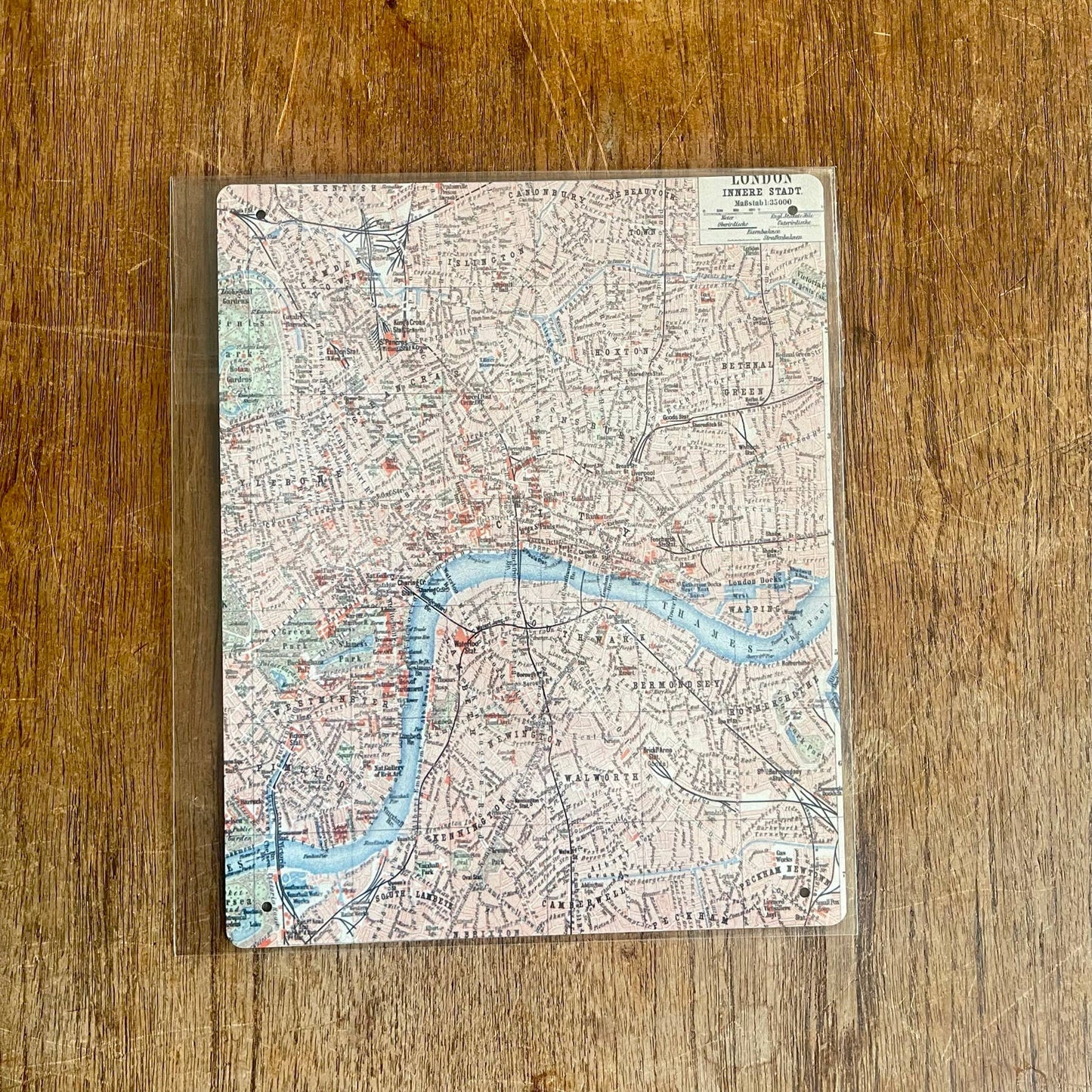 London Map Vintage Thames | Metal Travel Wall Sign