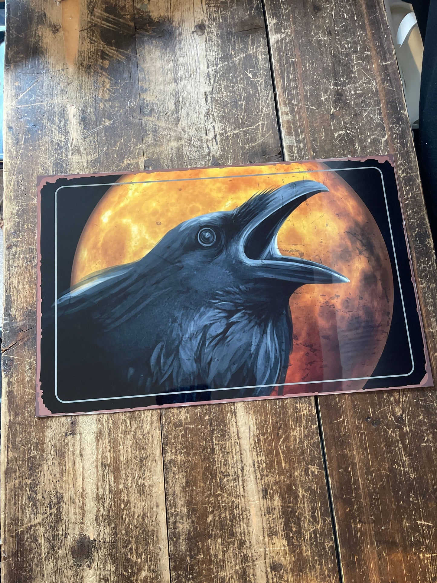 Halloween Raven Moon | Metal Vintage Wall Sign