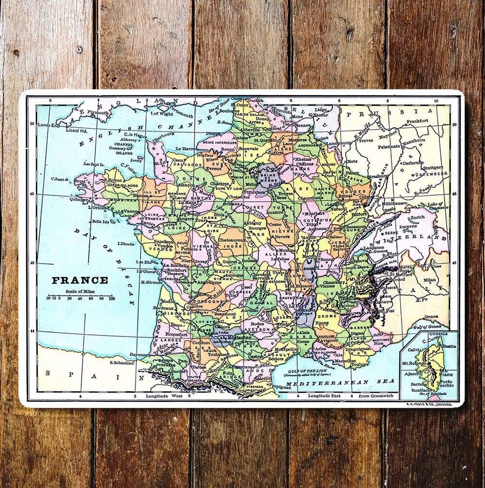 Map Of France | Metal Sign Plaque