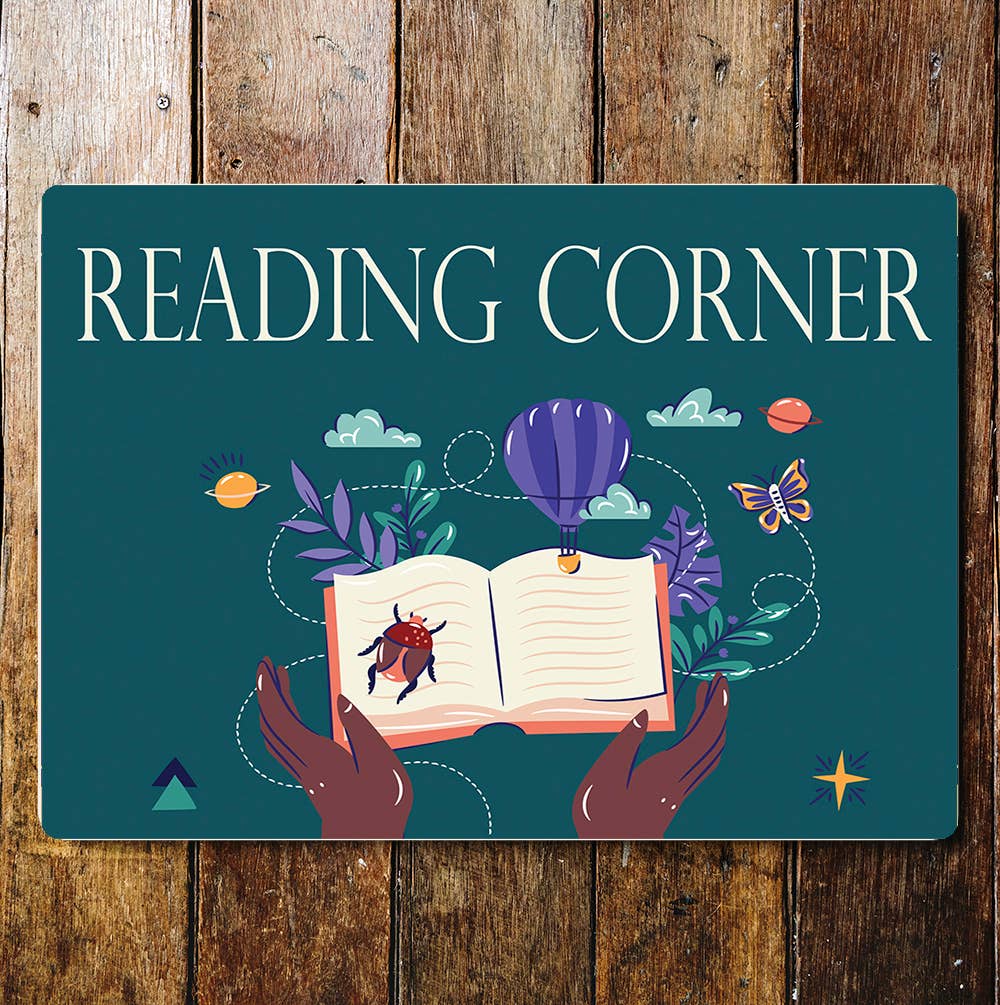 Reading Corner Book Halloween Metal Wall Sign Plaque