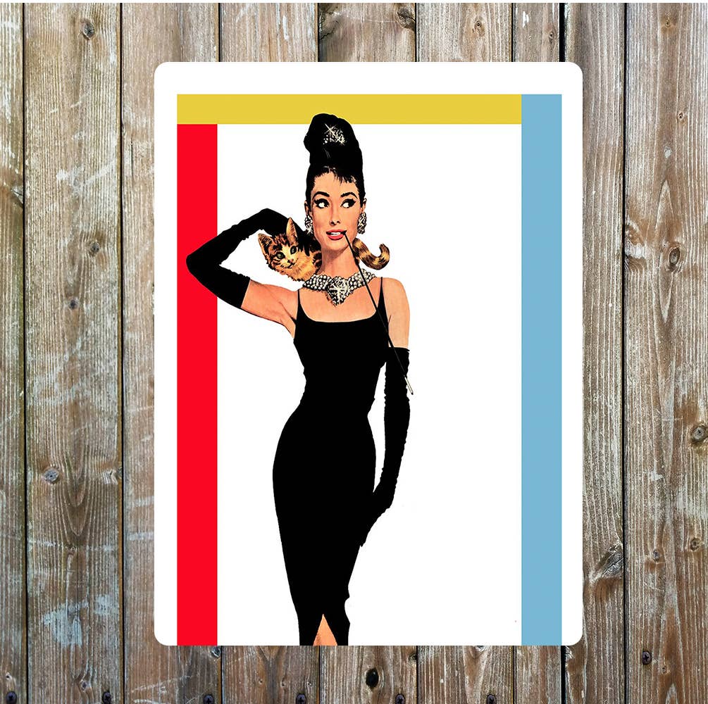 Audrey Hepburn vintage art | Metal Sign Plaque