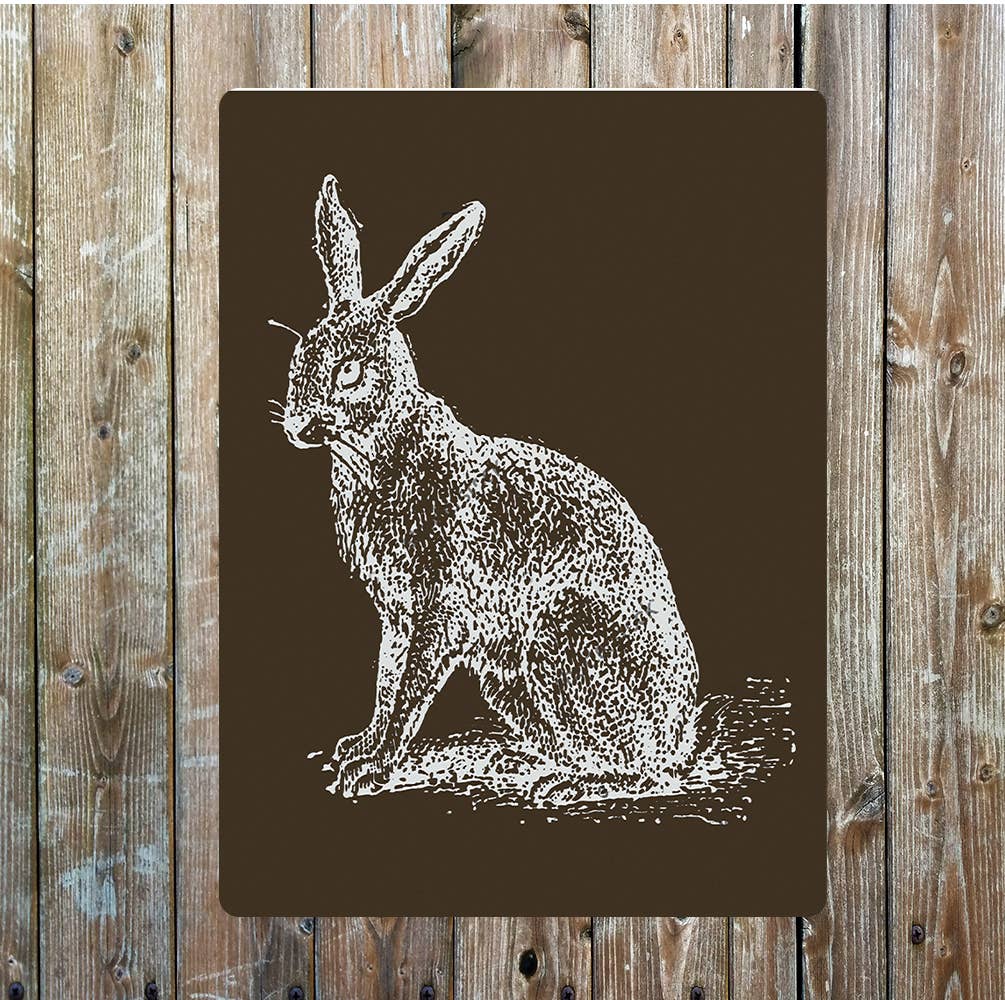 Hare black and white art | Metal Sign Plaque