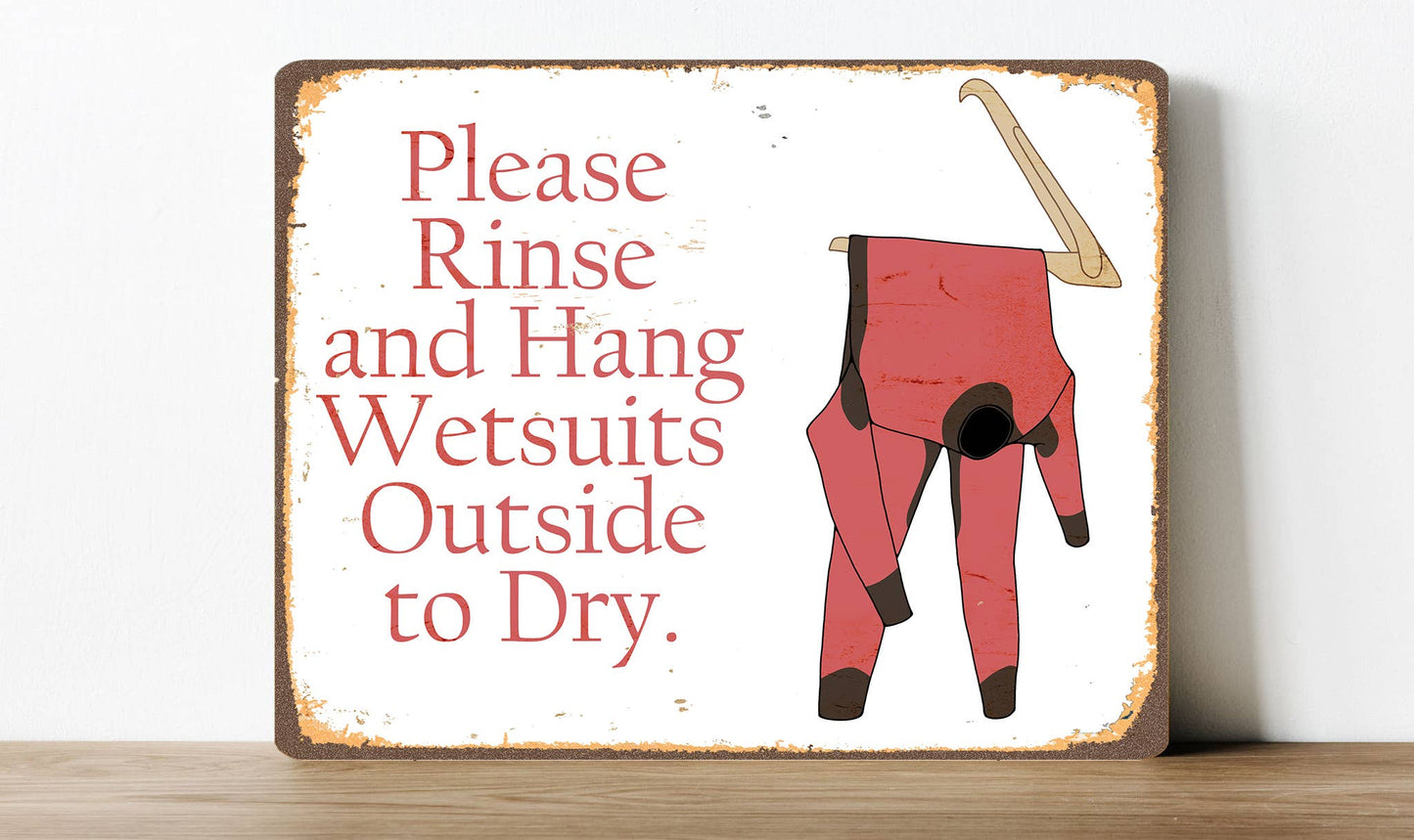 Rinse & hang wet suits Please Scuba Dive Metal Sign Plaque
